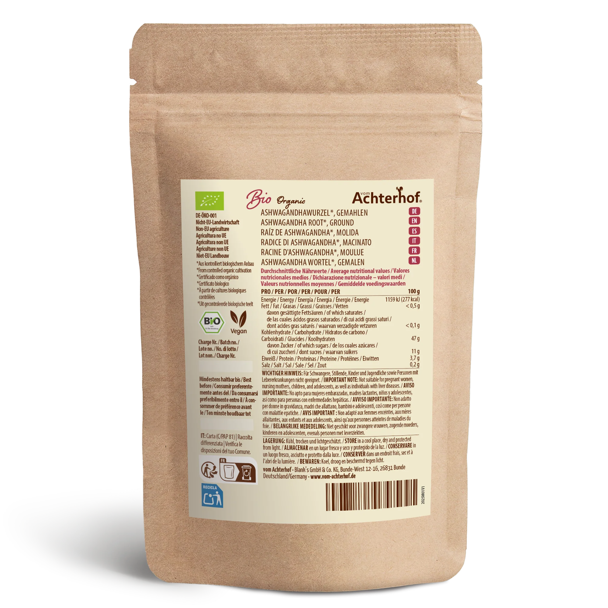 Ashwagandha Pulver Bio (500g) - Image 8
