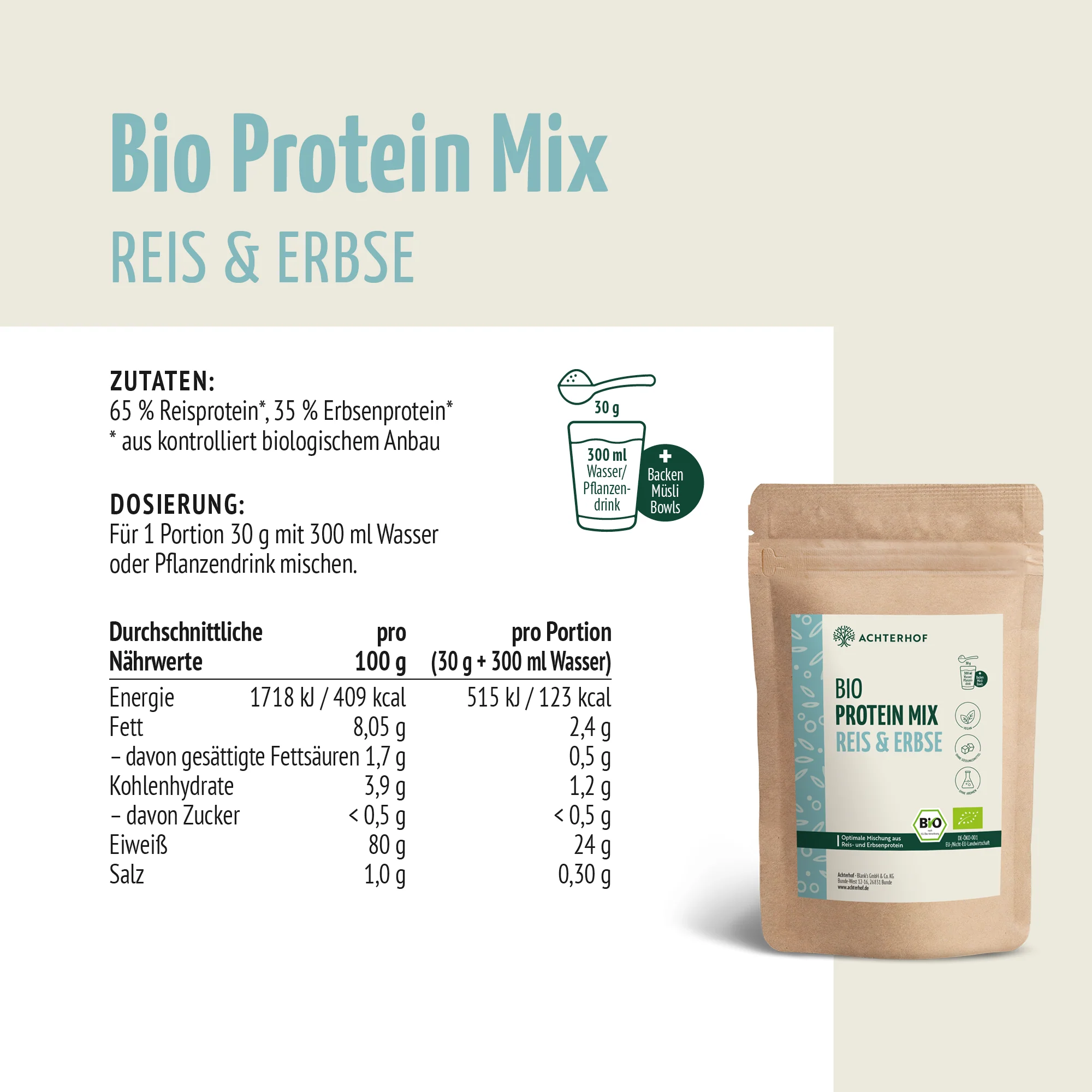 Bio Protein Mix Reis & Erbse (500g) - Image 7