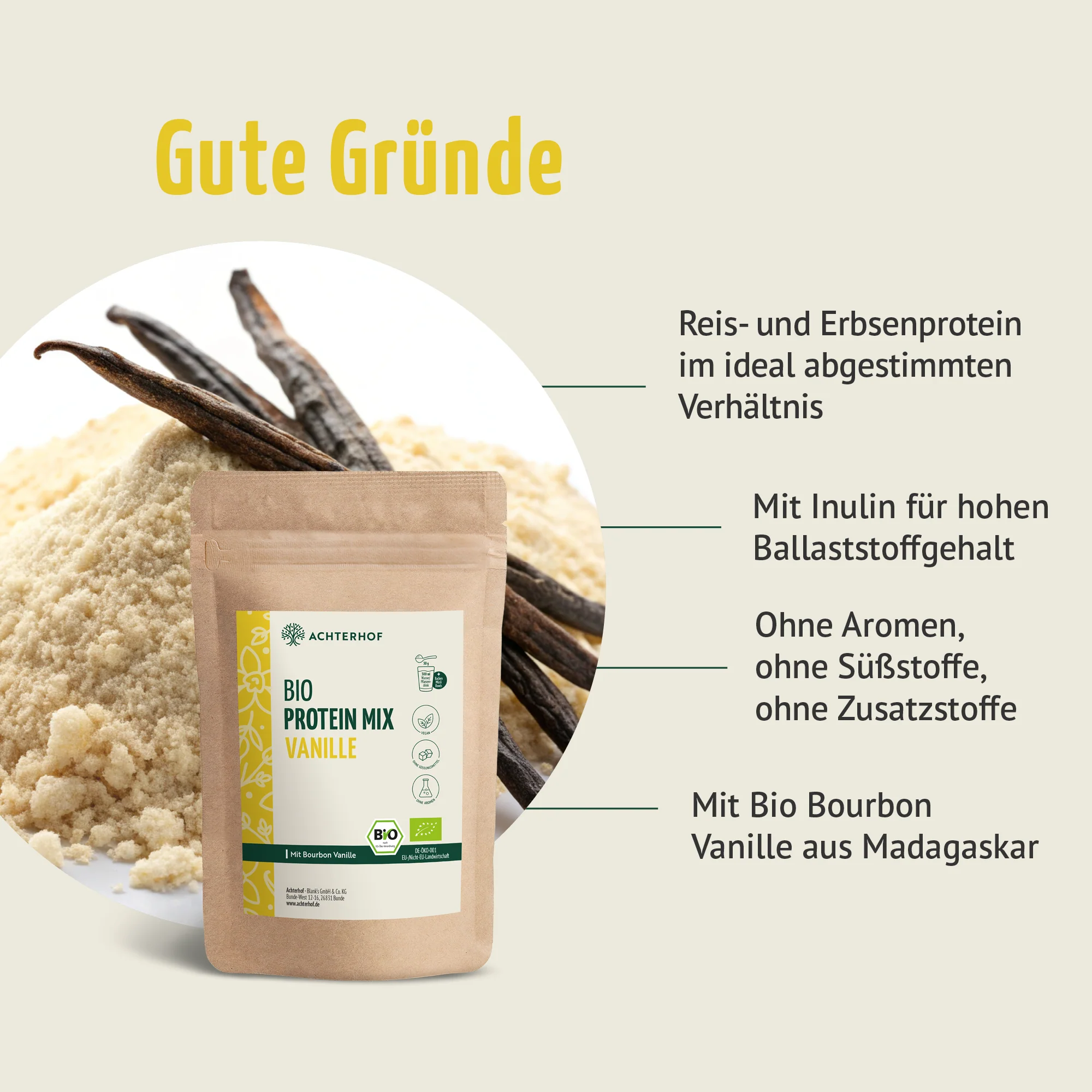 Bio Protein Mix Vanille (500g) - Image 4
