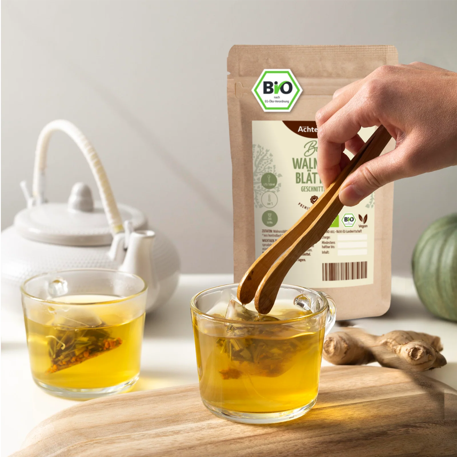 Walnussblätter geschnitten Bio (250g) - Image 3