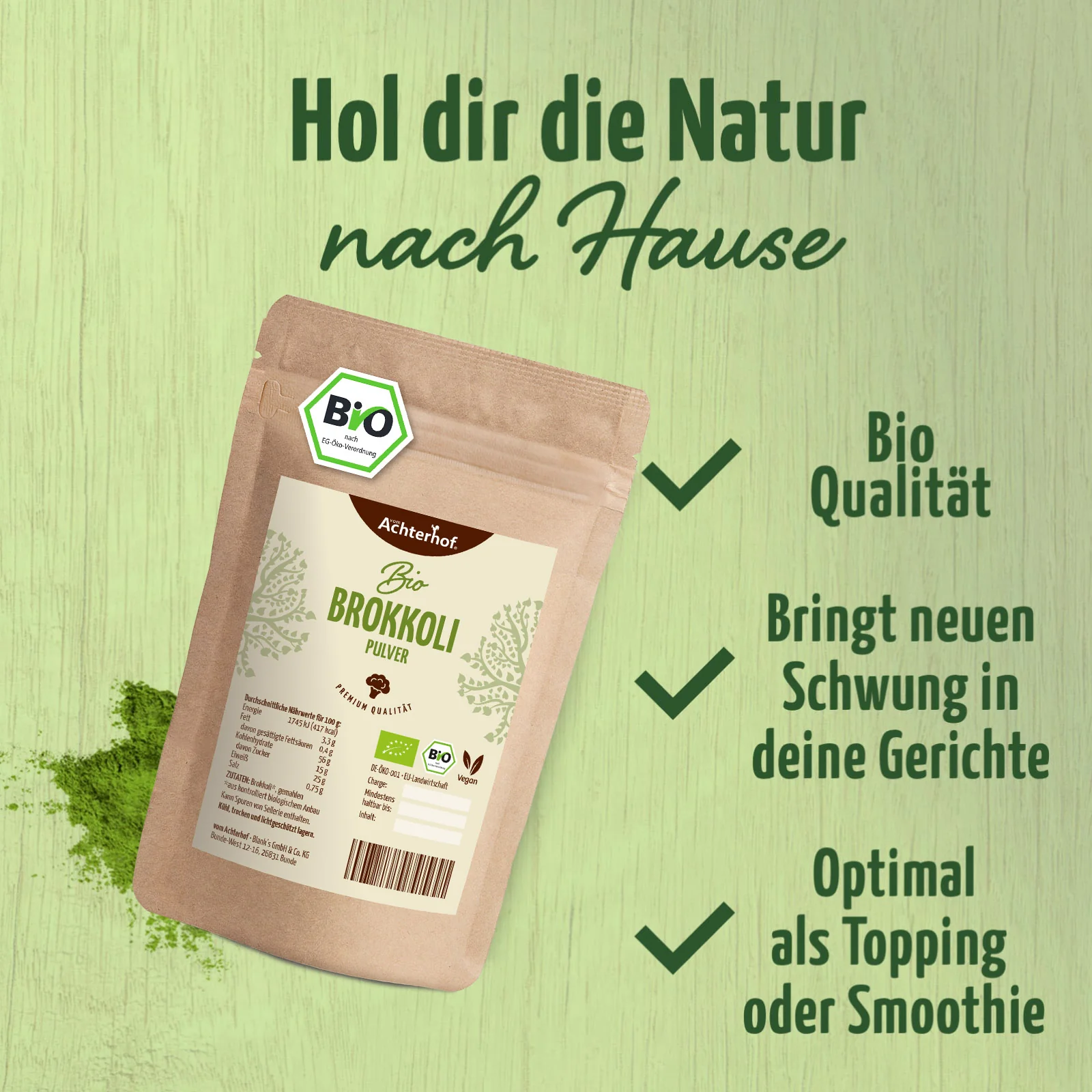 Brokkoli Pulver Bio (100g) - Image 8