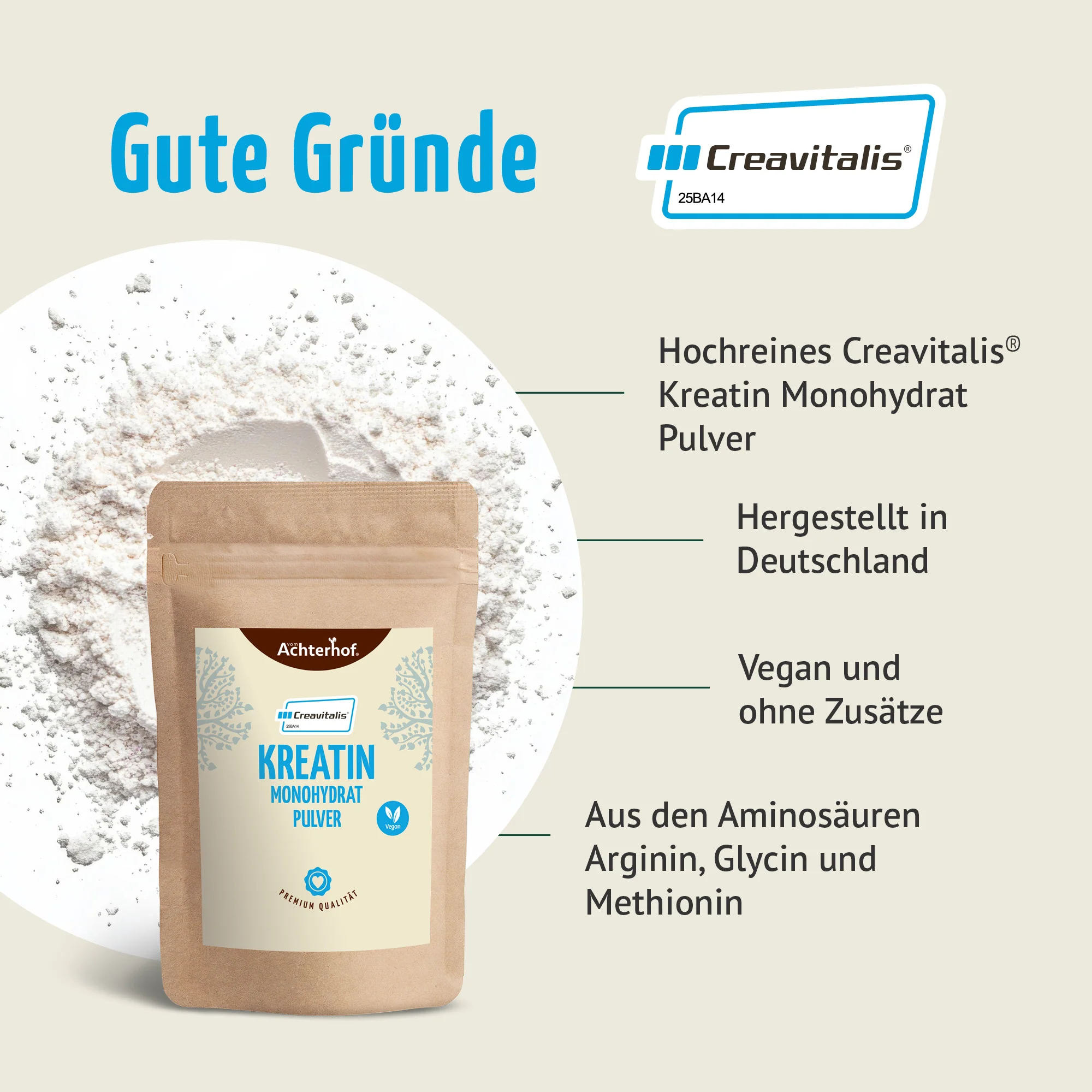 Creavitalis® Kreatin Monohydrat Pulver (250g) - Image 4