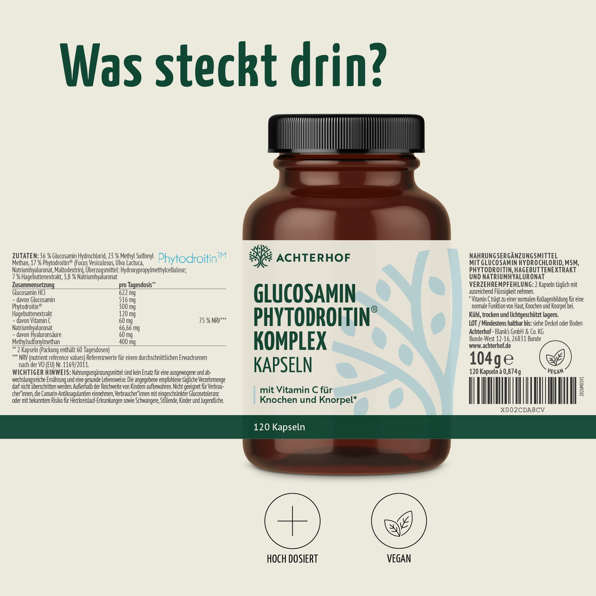Glucosamin Phytodroitin® Komplex Kapseln (120 Kapseln) - Image 7
