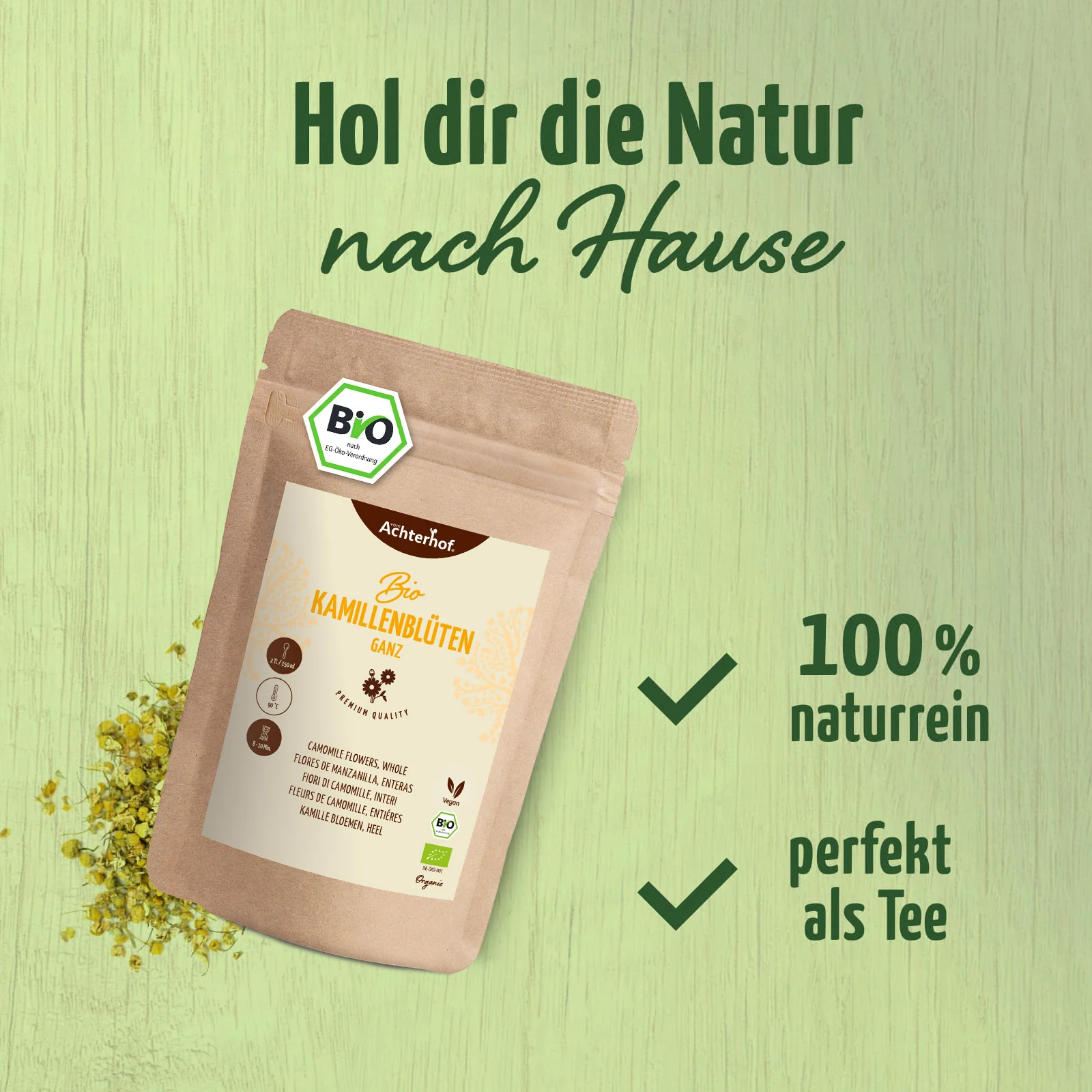 Kamillenblüten ganz Bio (250g) - Image 2
