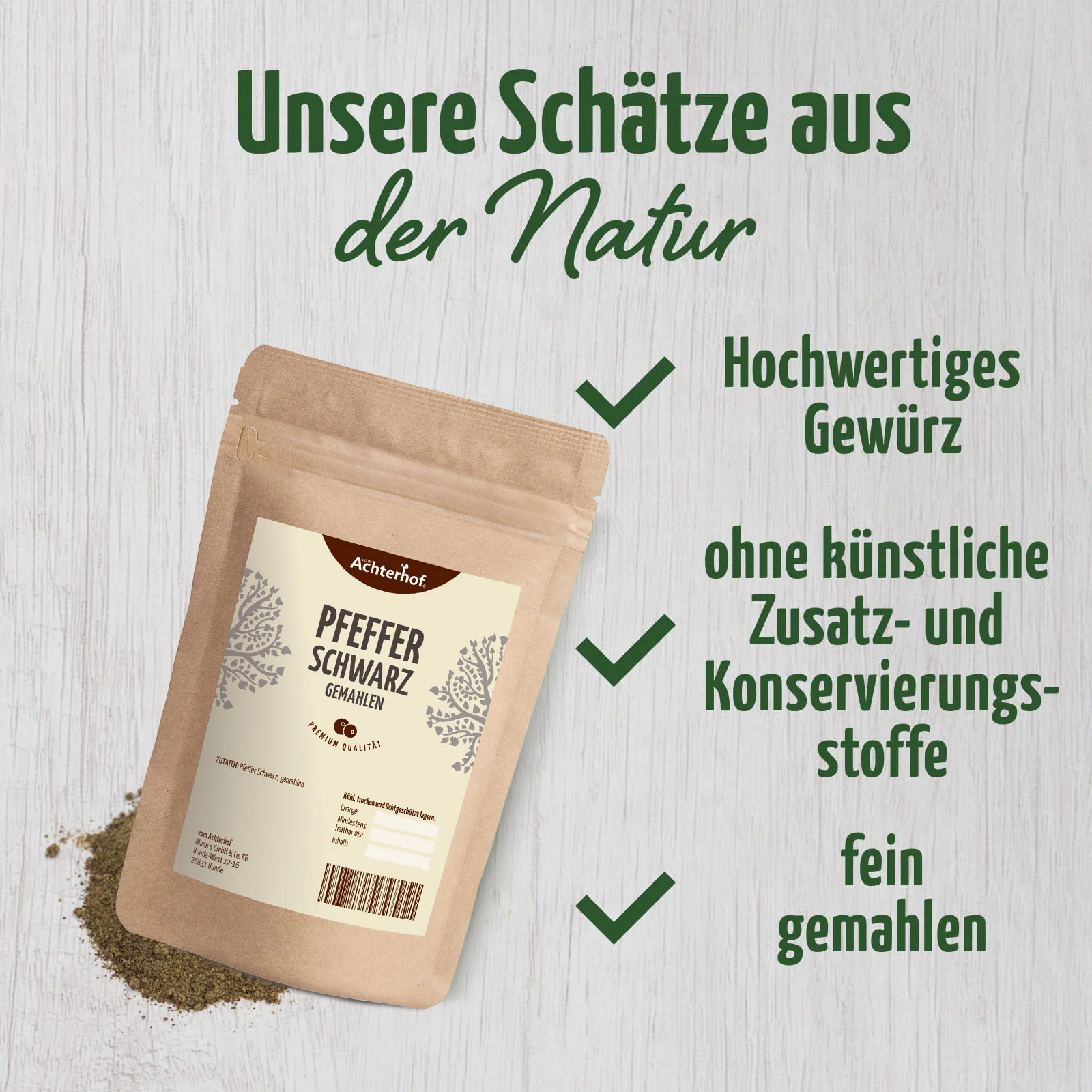 Pfeffer schwarz gemahlen (500g) - Image 3