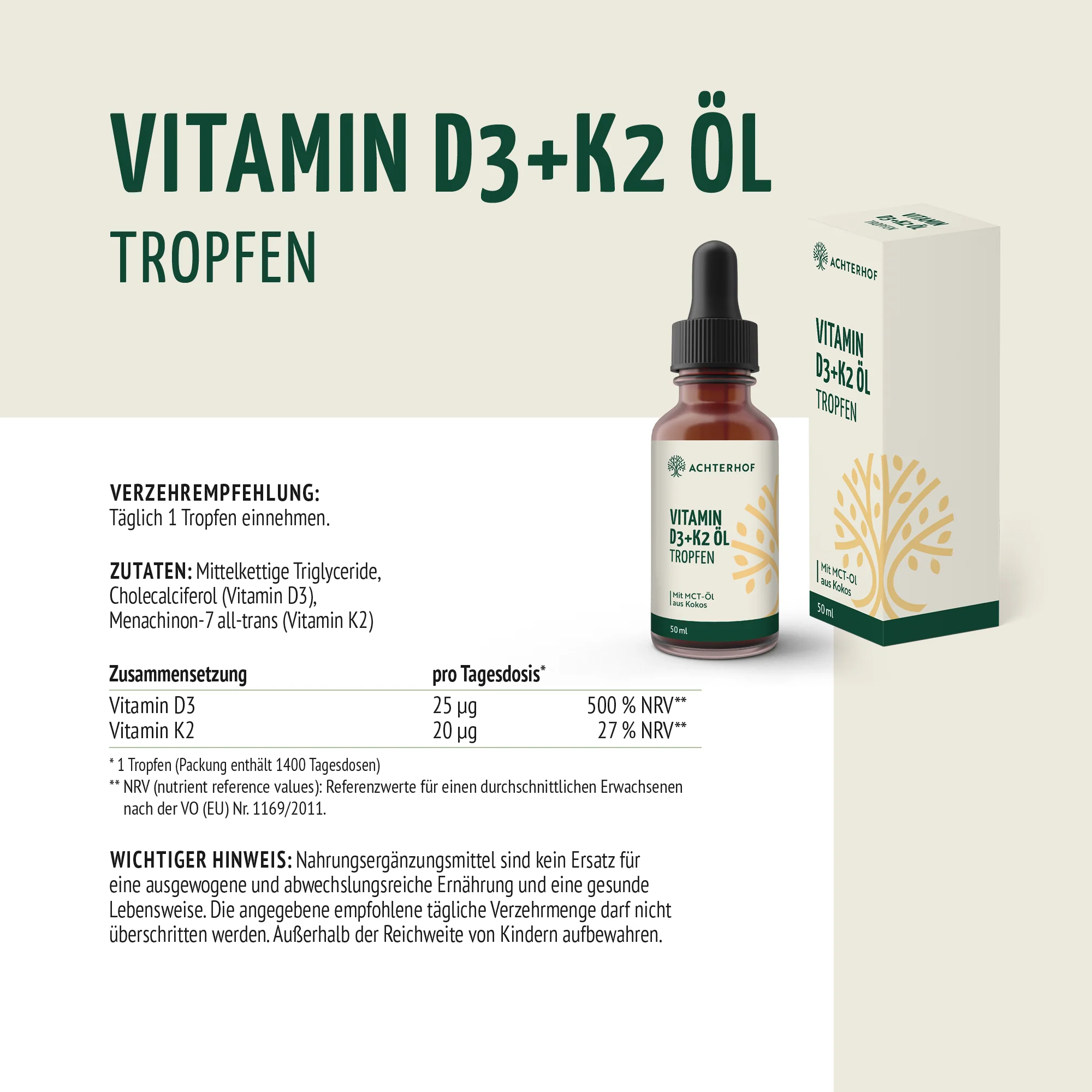Vitamin D3+K2 Öl Tropfen (50ml) - Image 6